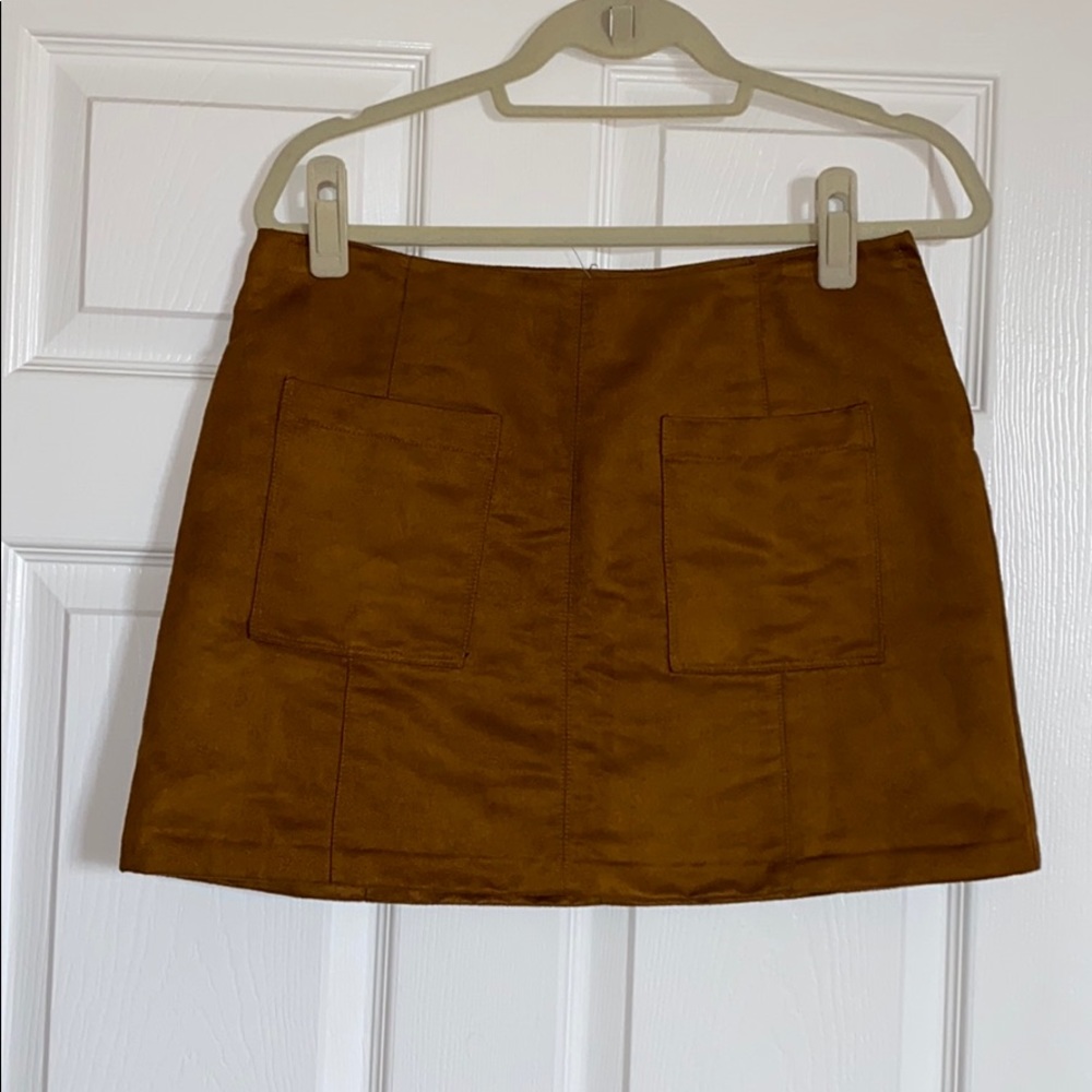 Faux-Suede Mini Skirt (with pockets!)